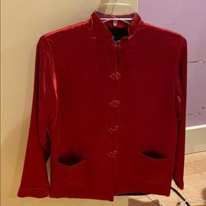 Reformation Red silky button down